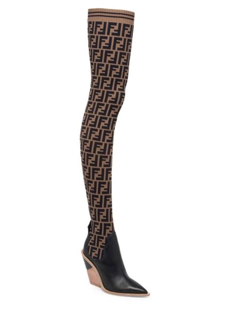 fendi sale boots|fendi thigh high sock boots.